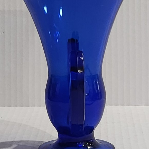 Cobalt Blue Two Handled LE Smith Vintage Art Deco Vase - Picture 2 of 10
